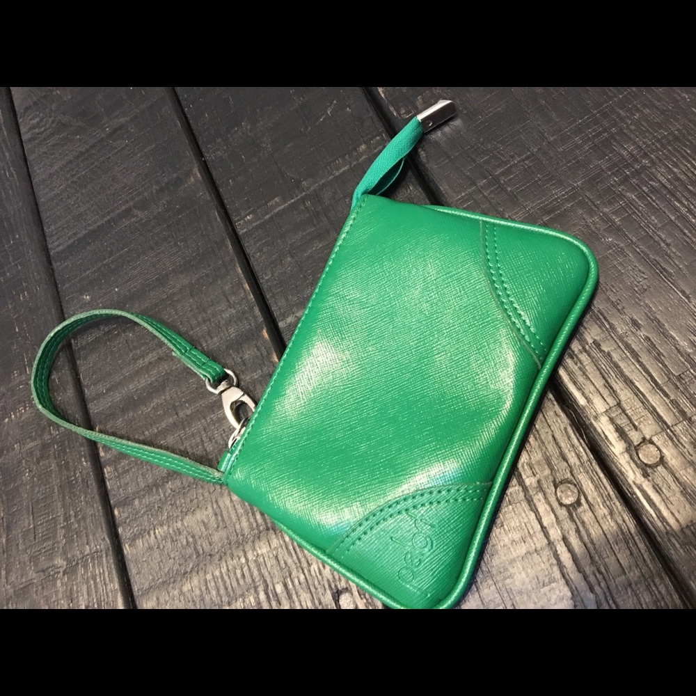 COPY - Pelosi green wristlet